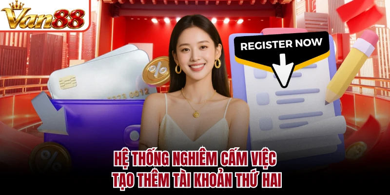 Hệ thống nghiêm cấm việc tạo thêm tài khoản thứ hai