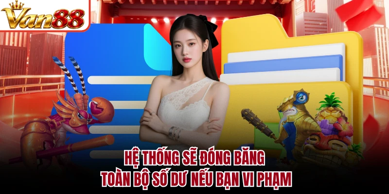 Hệ thống sẽ đóng băng toàn bộ số dư nếu bạn vi phạm